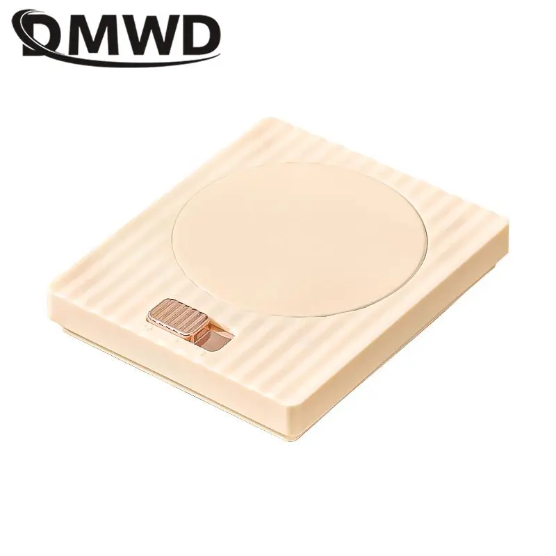 DMWD มินิไฟฟ้าแบบพกพาเครื่องอุ่นนมชาเครื่องทำน้ำอุ่นกาแฟความร้อนถ้วย Touch Pad 55 ℃ ความร้อน coaster