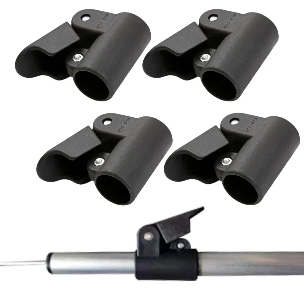 Camping Setup Camping Pole Clamp Annexe Pole Fastener ABS Plastic Material Black Color Multiple Clamps Needed For 22-25mm Poles