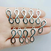 20pcs Charms Link Infinity Symbol Connection 29x9mm Antique Silver Color Pendants DIY Making Findings Handmade Tibetan Jewelry