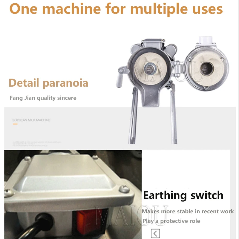 Thickness Adjustable Electric Superfine Grain Grinder Crusher Pulverizer Soybean Corn Flour Coffee Grinding Mill Machine