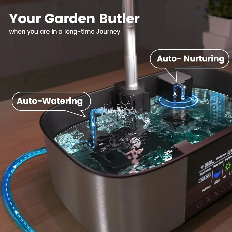 Sistema de cultivo hidropónico automático, 4 en 1, con Control por aplicación