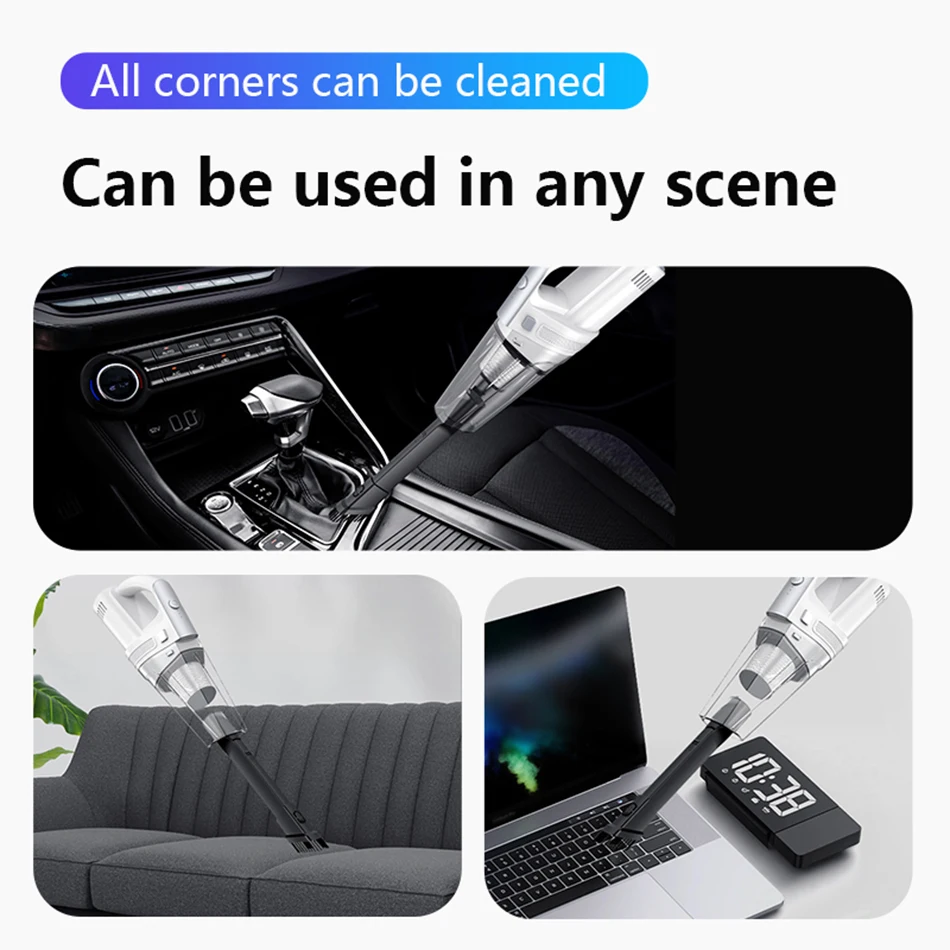 Car Wireless Vacuum Cleaner Cordless Handheld Vacuum Robot High Power Suction Home & Car Dual Use Vacuum Cleaner