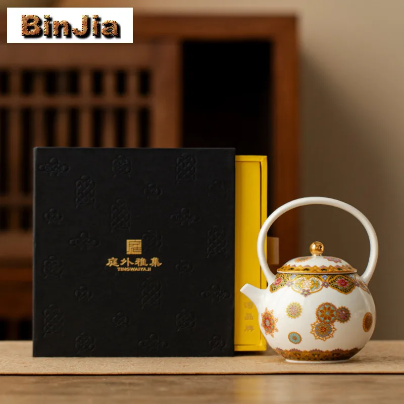 100ml Colour Enamels Teapot Traditional Tea Infuser Pot Tea Making Kettle With Strainer Flower Tea Cafes Accessories Decoration