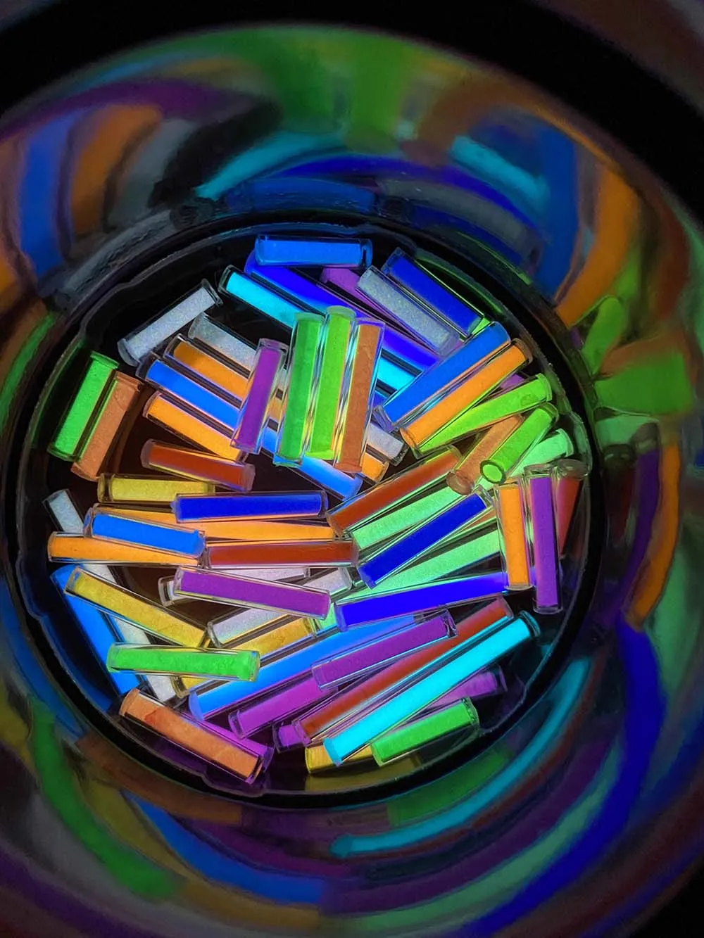 Imagem -03 - Pacote 3x20 mm Cores Tubo de Vidro Luminoso Luzes de Emergência Lâmpada Brilho para Ponta do Dedo Giroscópio Faça Você Mesmo Edc Mod 8
