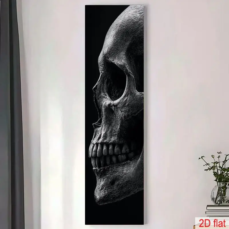 Long Vertical Skull Tapestry Black And White Skull Hanging Cloth Living Room Apartment Background Wall Decoration Room Decor