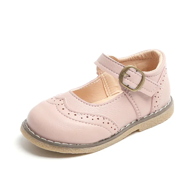 Rindu Cross border New Girls\' Leather Shoes Leisure Spring and Autumn Sandals Performance Shoes Children\'s Leather Shoes