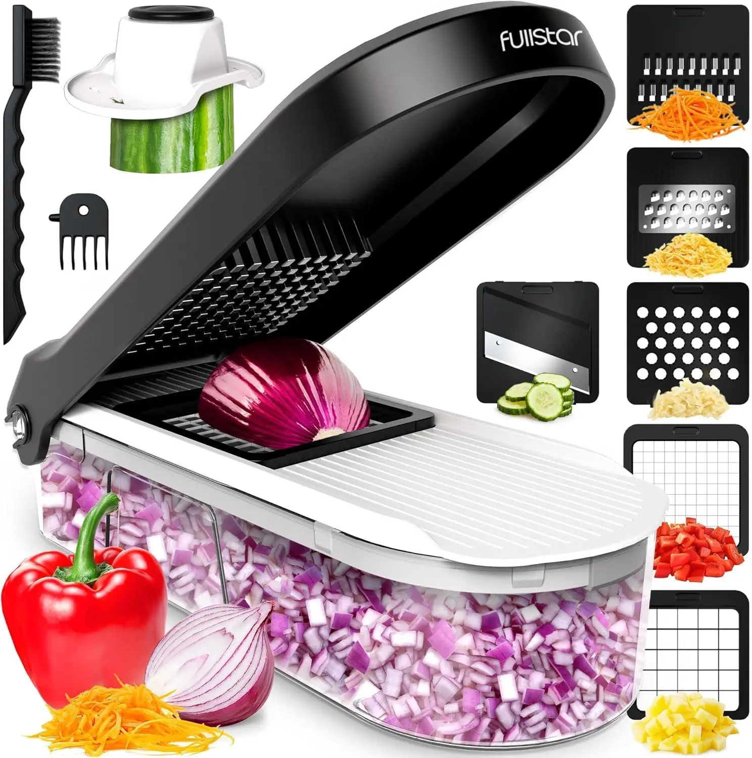 

Mandoline Slicer for Kitchen - Vegetable Chopper, Onion Potato Food Veggie Fruit Slicer and Cutter with Container, Kitchen