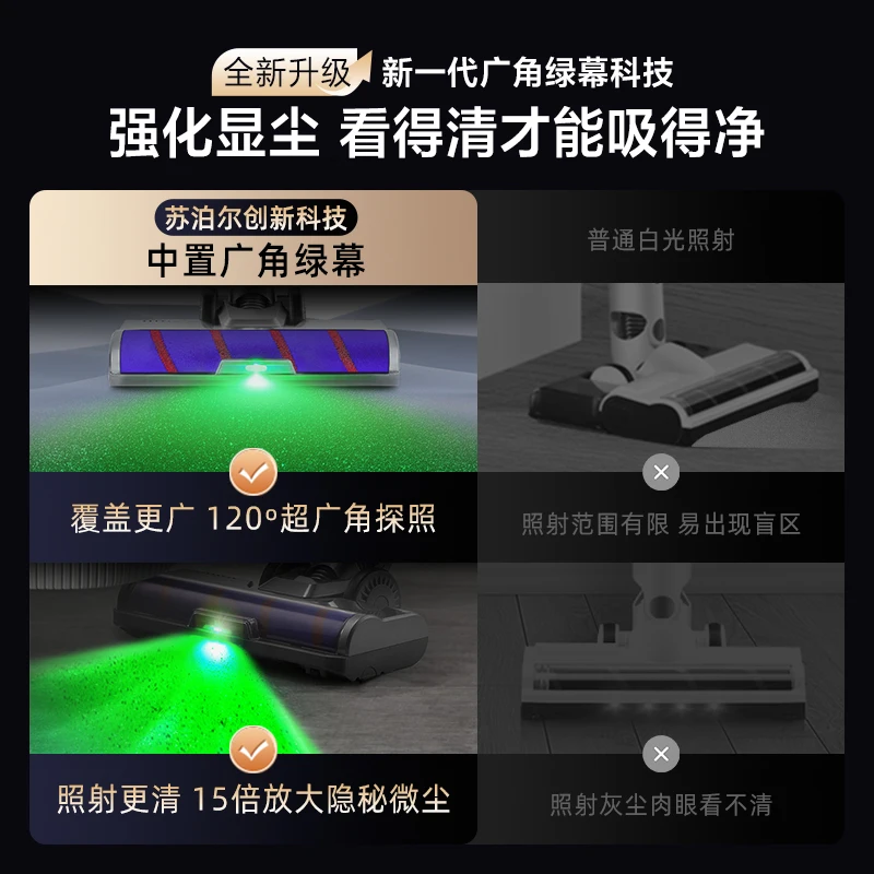 Supor Wireless Handheld Vacuum Cleaner for Household Use - High Suction, Mite Removal, with Integrated Suction & Mopping