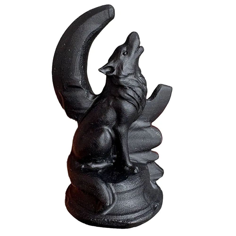 Custom 10cm Black Obsidian Wolf Crystal Carving - Handcrafted Healing Gemstone Howling Wolf Figurine for Home Decor