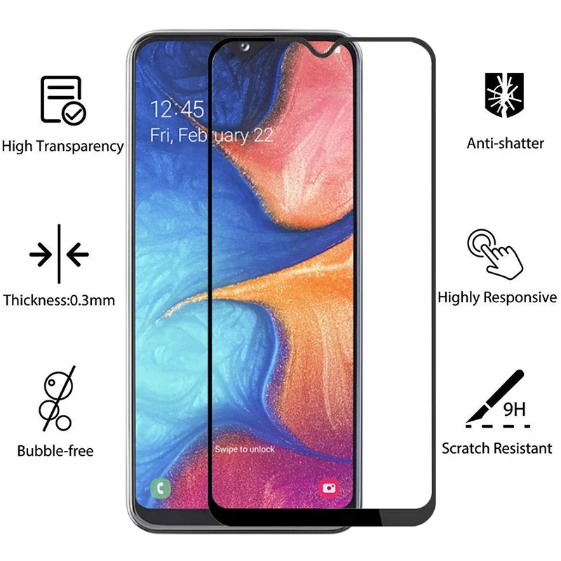 9d screen protector tempered glass case for samsung a20e cover on galaxy a 20e 20 a20 e protective phone coque bag samsunga20e