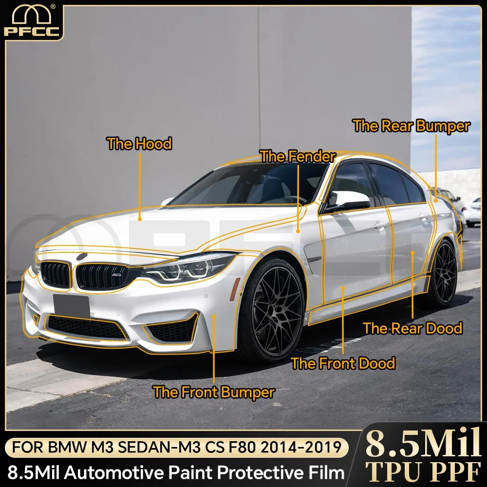 TPU PPF For BMW M3 Sedan CS F80 2014-2019 Anti-scratch Paint Protection Film Car Body Clear Bra Pre-cut Resistant Repairable Kit