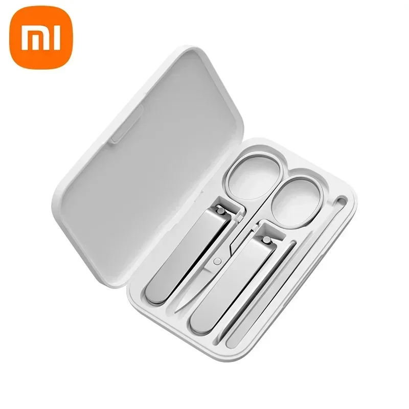 Xiaomi Mijia Manicure Nail Clipper Portable Travel Anti Splash Fingernail Cutter Kit Stainless Steel Nail Cutter Beauty Tool Set