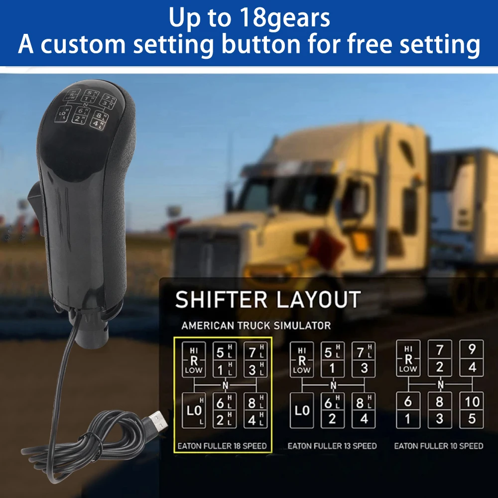 USB Truck Simulator Shifter, Gear Shift Knob For ATS ETS2 PC Racing Sim Shifter For Logitech G923 G29 G27 G25 Thrustmaster TH8A