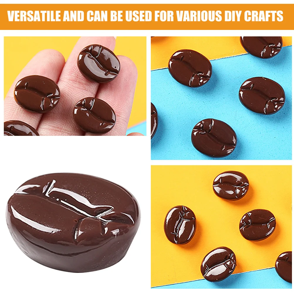 

20pcs Simulated Coffee Beans Artificial High-Simulation Fake Bean For Diy Craft Decor Phone Case Ornament Photo Prop Wedding