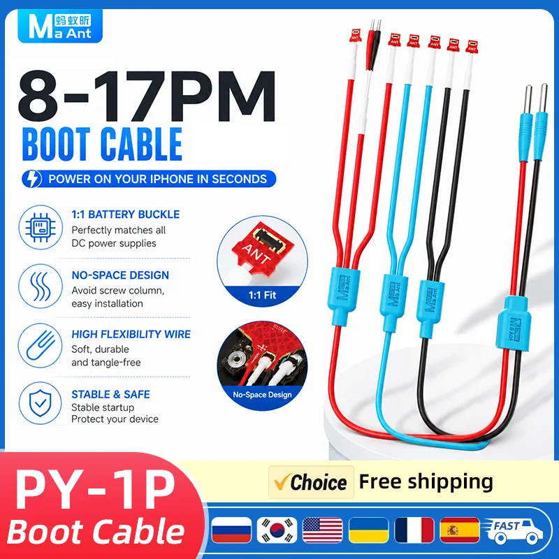 MaAnt M076P Boot Cable Power Start Up Line for iPhone 6 to 17  Phone Repair Stable Startup Soft Tensile Precise Fit