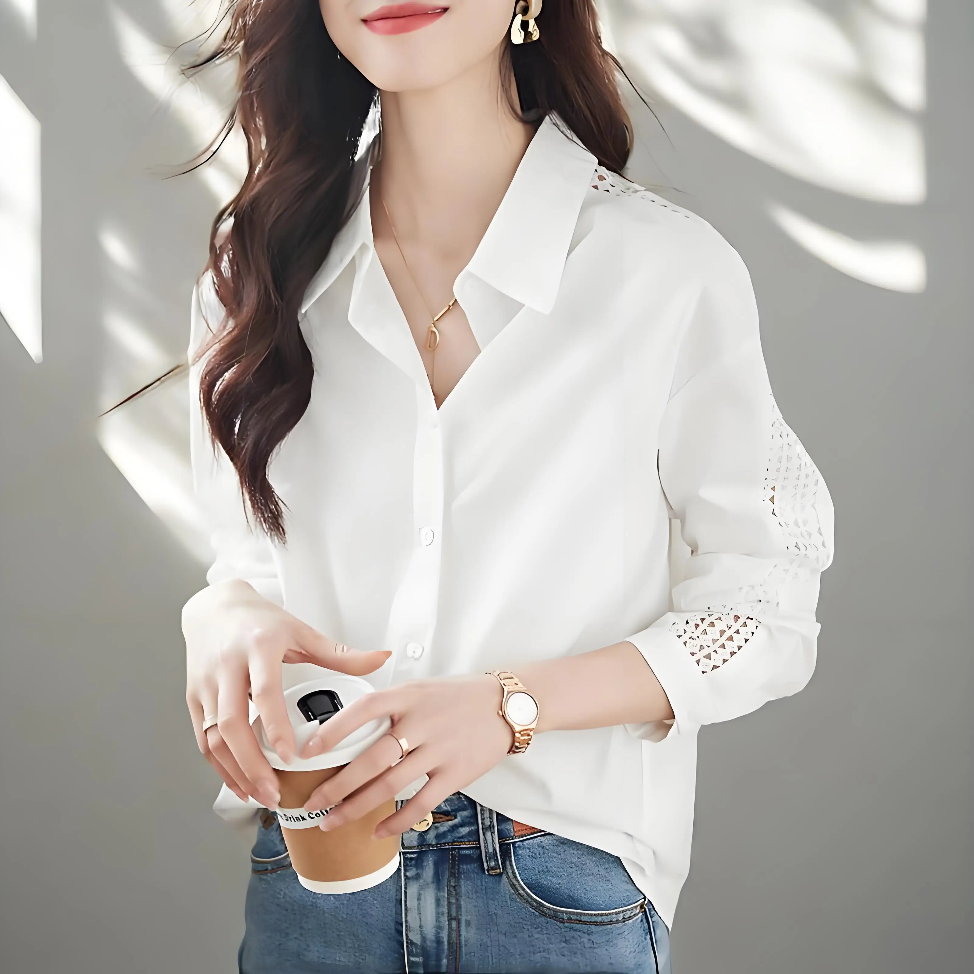 

Простые и элегантные стильные женские белые рубашки, офисные женские винтажные шифоновые блузки, повседневные женские топы с шикарными рукавами и вырезами