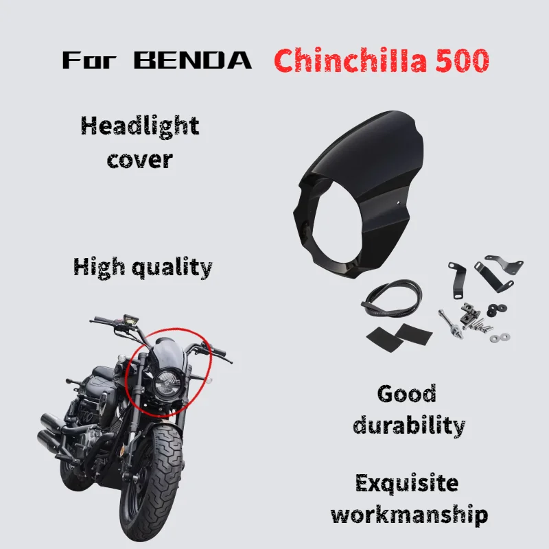 لـ Benda Chinchilla 500/450 غطاء رأس الخنزير المعدل غطاء المصباح الأمامي على شكل خاص للزجاج الأمامي