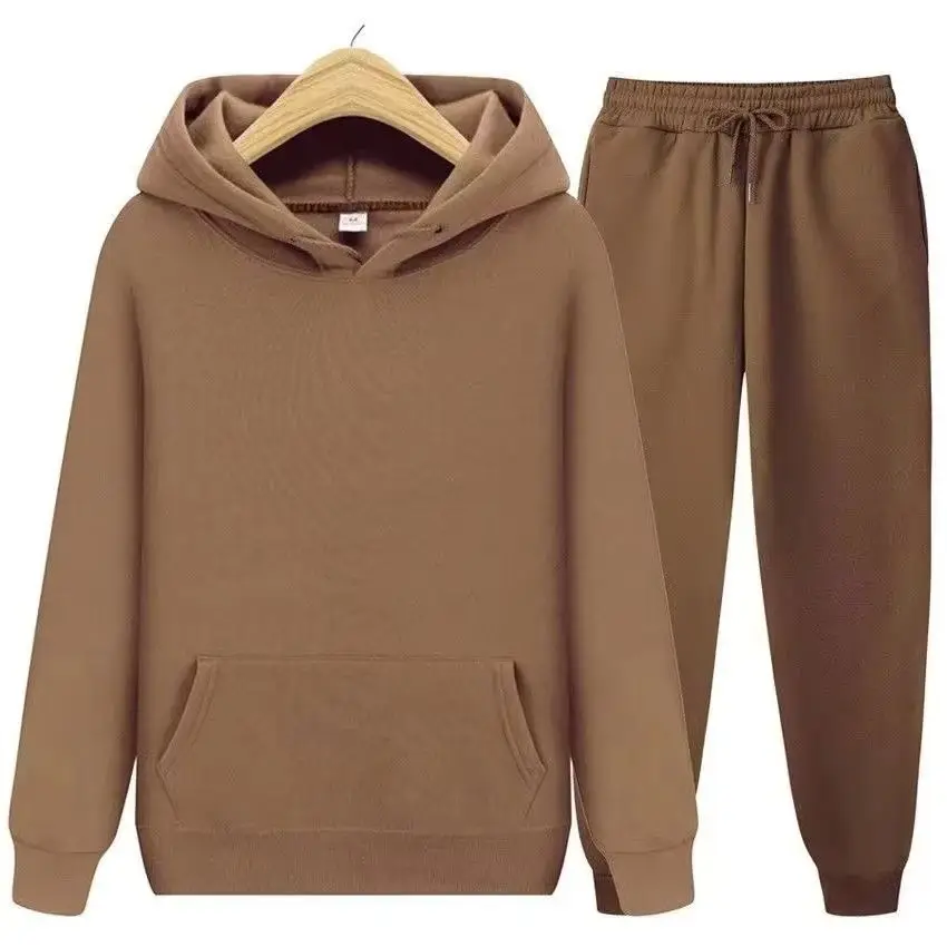 Men's Autumn and Winter New Solid Color Hoodie+pants Two-piece Set Fashionable Casual Sports Set Size S-3XL Men's Tracksuit