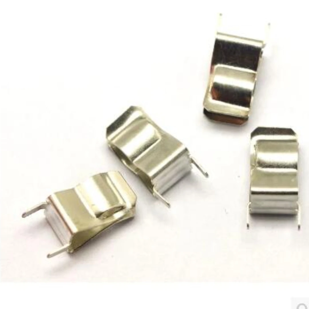 100pcs/lot 04450001N 6x30mm 5X20mm Fuse Clip Holder Fused Glass Fuse Tube Thickened by 0.5mm Copper Silver