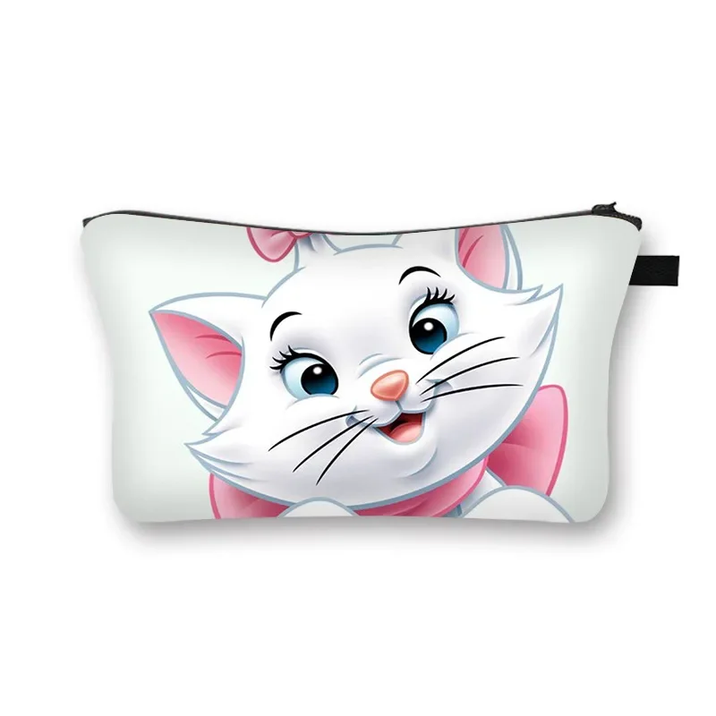 Bolsa de Cosméticos Marie Cat, Desenho Animado Anime, Figura Marie Kawaii, Bolsa de Viagem de Grande Capacidade, Bolsa de Maquiagem Feminina, Bolsa de