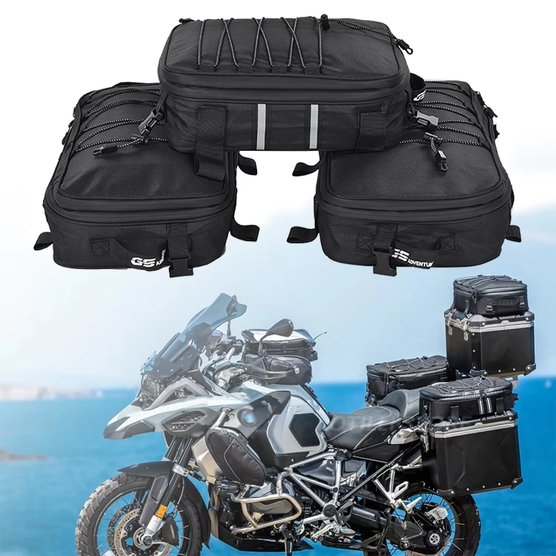 Motorcycle Trunk Bag Reflective Expandable Top Case Bag For BMW R1250GS R1200GS LC Adventure 2013-2023 F750GS F850GS