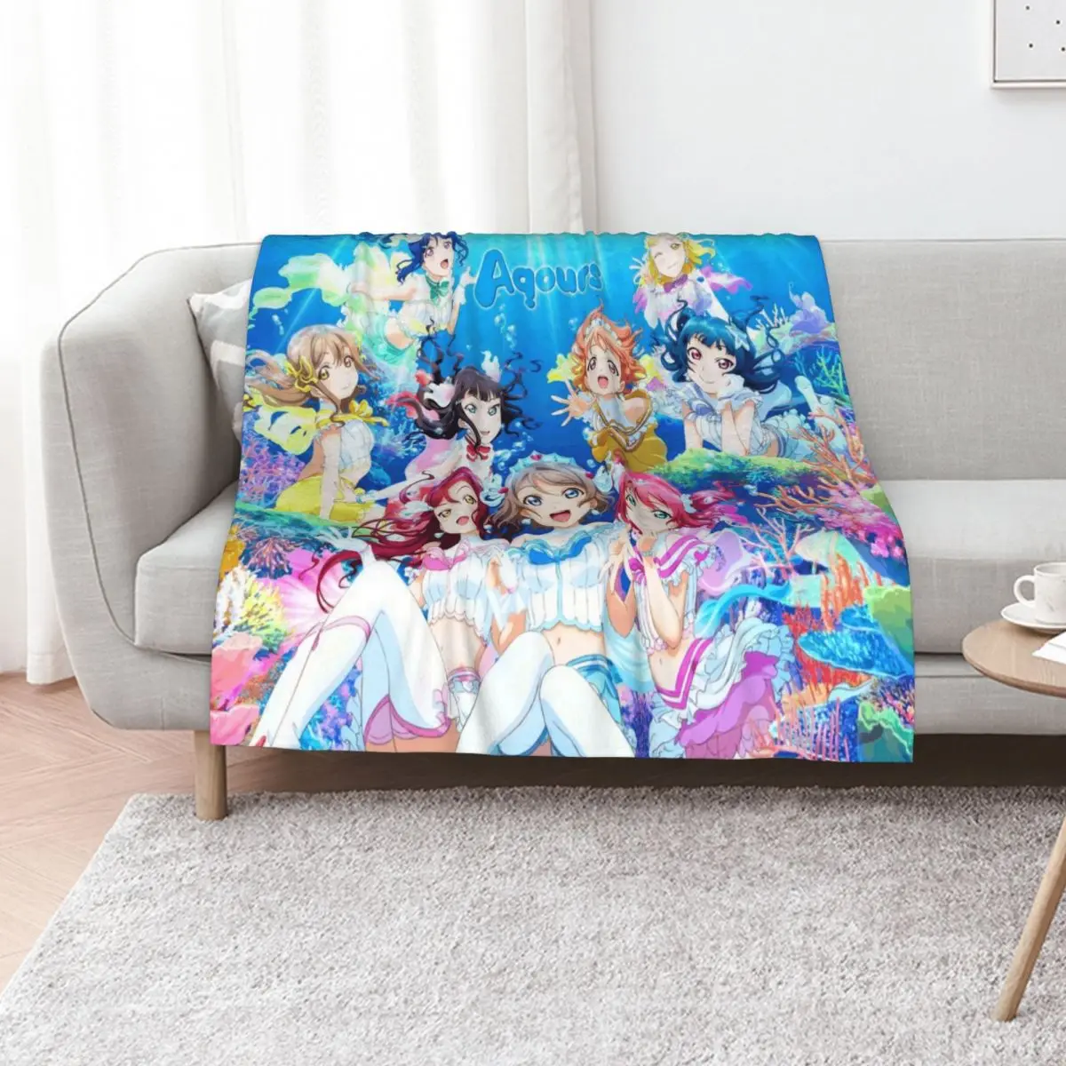 Love Live! Sunshine!! - Koi ni Naritai AQUARIUM Throw Blanket Bed covers Luxury St Bed linens Kid'S Summer Nap Blankets