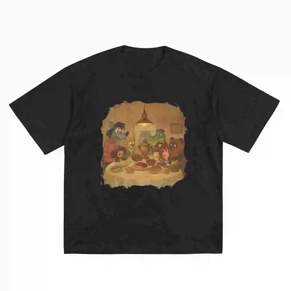 Slavic Holiday Feast Thanksgiving Christmas New Year Short Sleeve Tee 100% Cotton T-Shirt