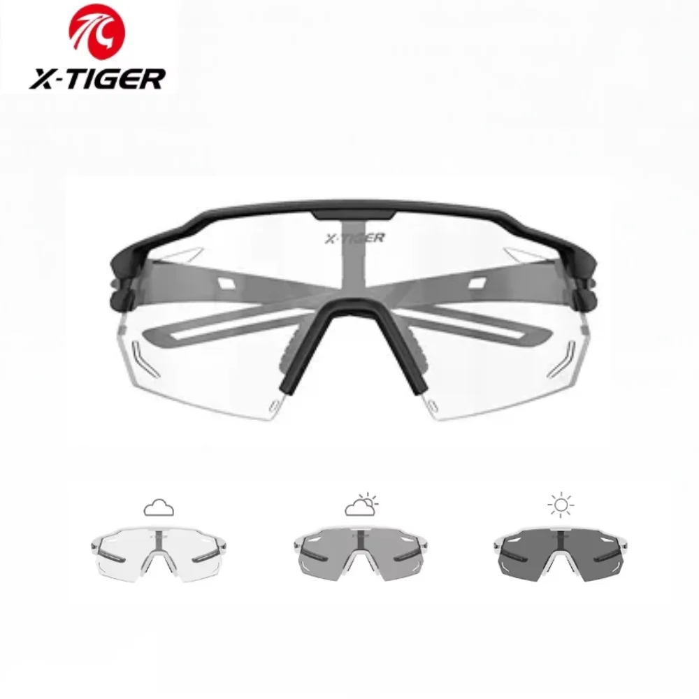 X-TIGER Cycling Glasses Photochromic Sunglasses Men Women Mountain Bike Road Eyewear Bicycle Riding Outdoor Sports Runs Goggles