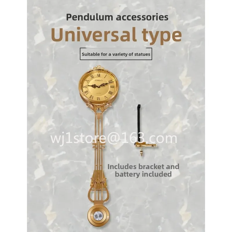 6 inches Floor Clock Pendulum Set, European Style Replacement for Vertical Quartz Movement - Complete Hanger & Bob