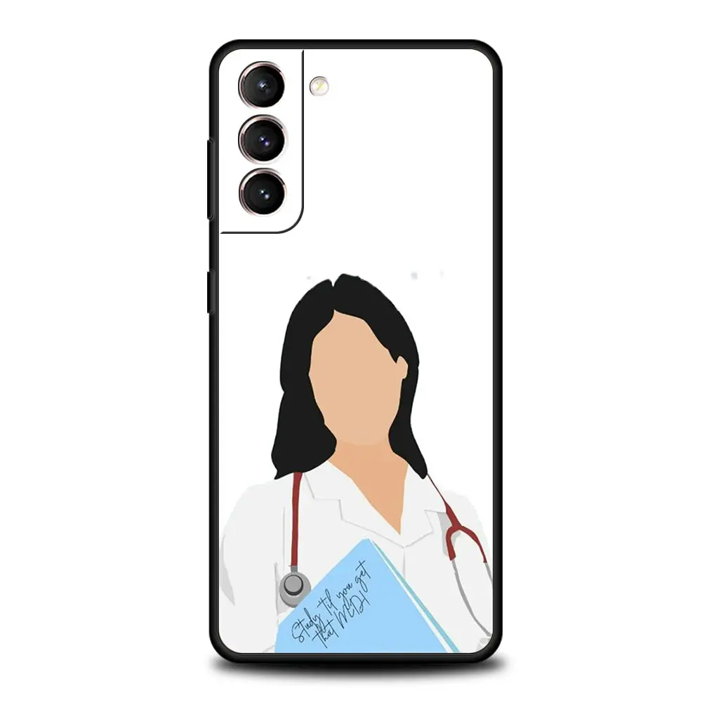 Phone Case For Samsung Galaxy S24 S23 Ultra S22 S21 S20 FE 5G S10 S10E S9 Plus S8 Soft Black Cover Doctor Nurse Medical Medicine