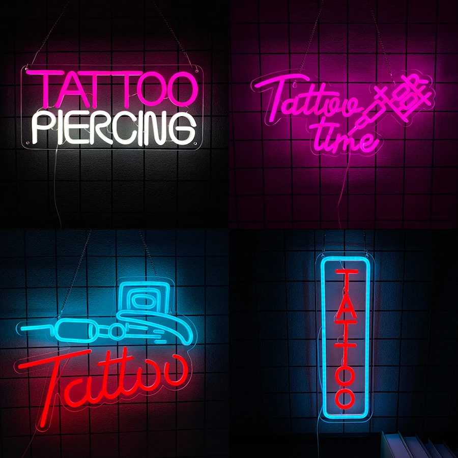 Tattoo Series Neon Sign For Wall Decor,Led Neon Light For Tattoo Store Decor,Man Cave,Piercing Studio,Gift For Tattoo Lovers