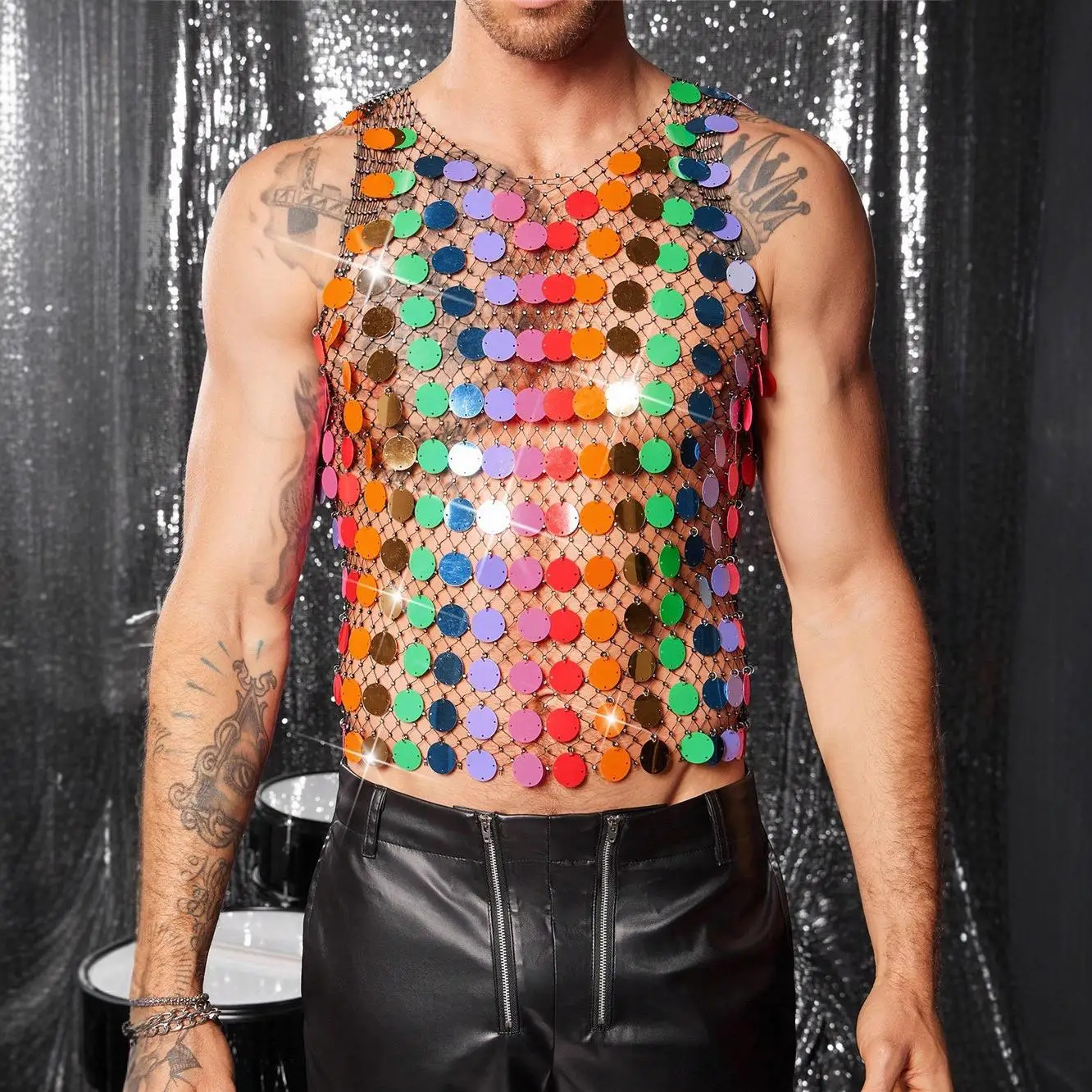 

Beads Hollow out Par Top Women's Faion Cross-Border Clothing Men's Finet Vest ort Sle A-Line Design