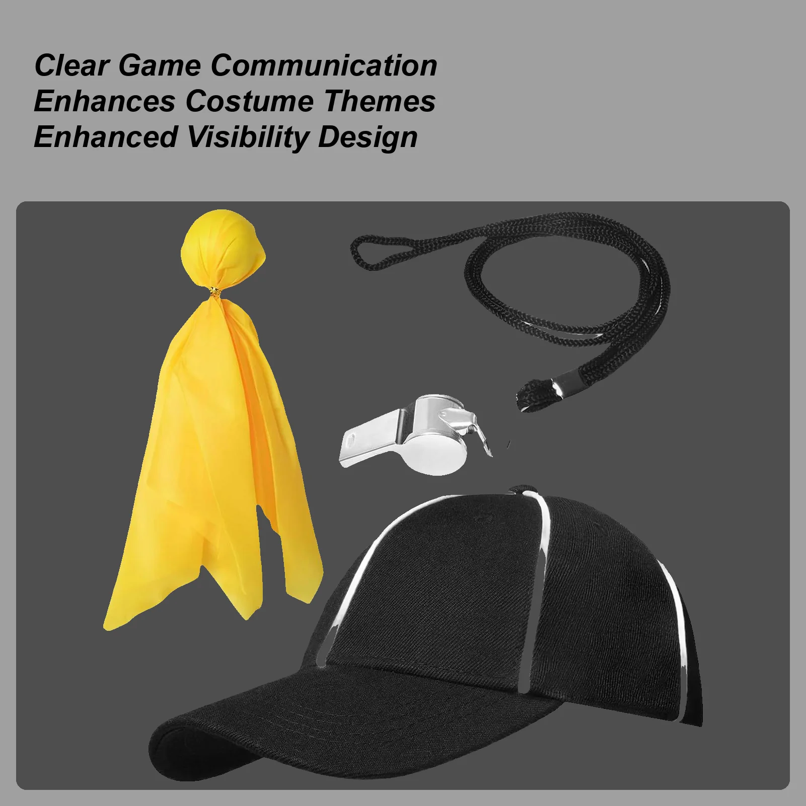 إكسسوارات الحكم للنساء مجموعة مريحة للتنفس مع قبعة العلم والصافرة علم عقوبة الحكم والصافرة للرجال والنساء