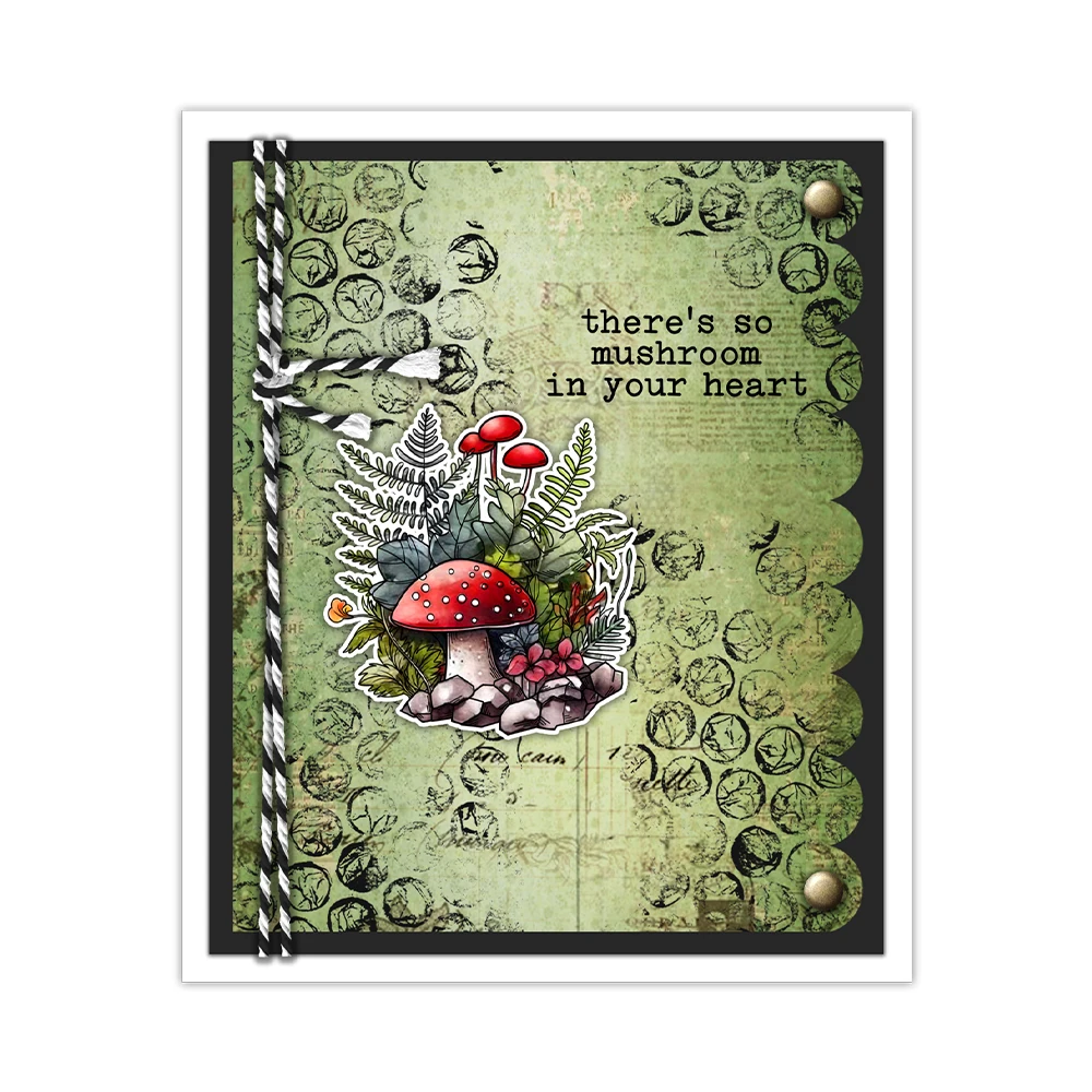 Mangocraft Autumn Nature Mushrooms Cutting Dies Clear Stamp DIY Scrapbooking Supplies Metal Dies Silicone Stamp Cards Albums