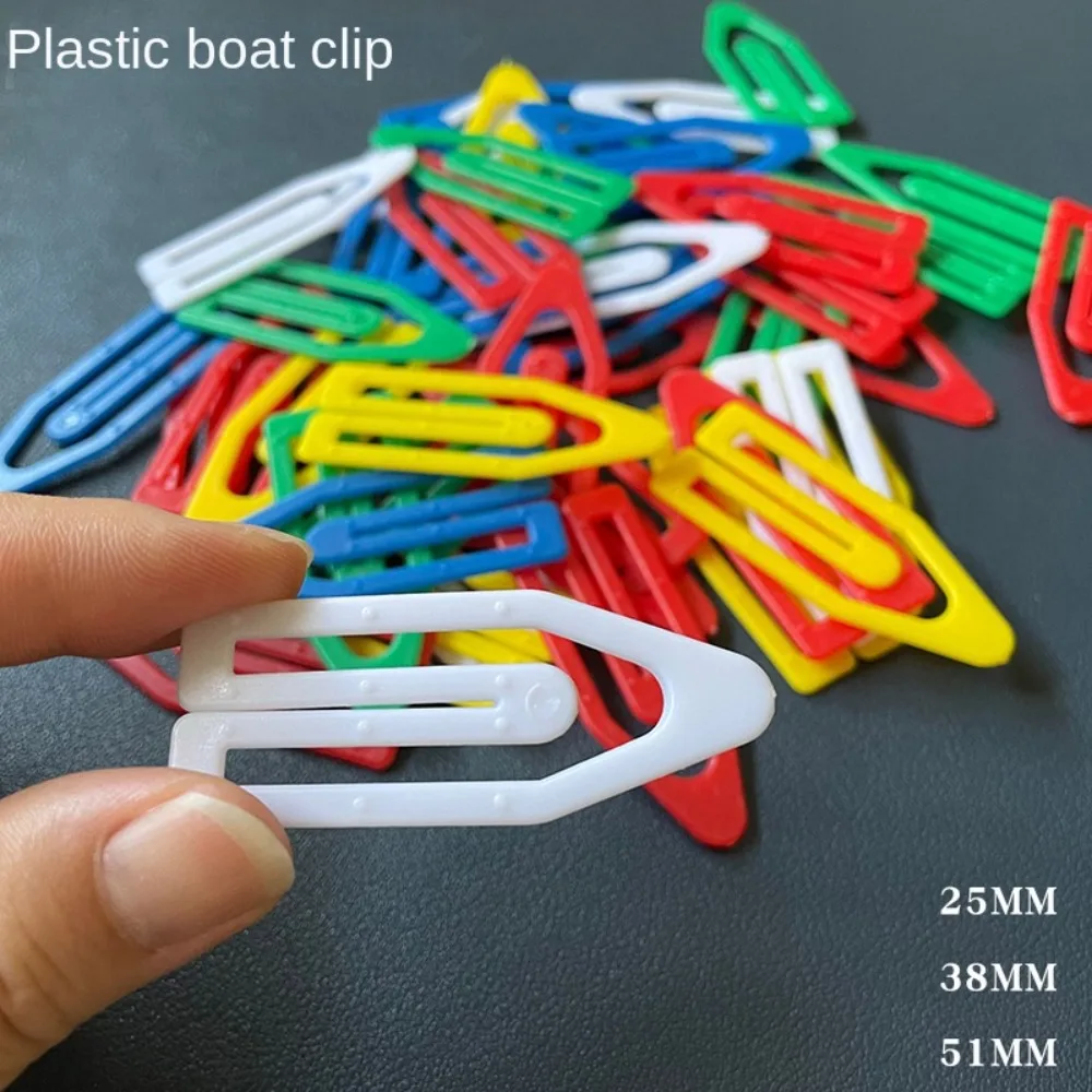 New Ship Shape Paper Clip Solid Color Plastic Universal Bookmark Mini Arrowhead Office Supplies