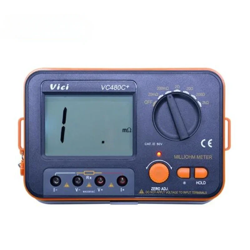 3 1/2 Digital Milli-ohm Meter VC480C+ LCD Backlit 4 Wire Test Low Resistance Multimeter 6 Ranges Accuracy Measurer VICI Brand