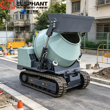 Crawler Concrete Mixing Drum Diesel 320L Flexible Movement Rough Ground Application