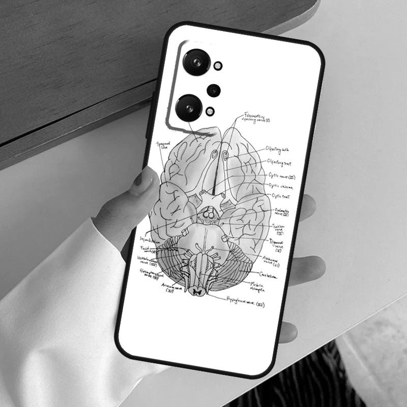 Anatomy Brain For Realme 11 12 Pro Plus 10 9 GT5 GT Neo 6 C25s C21Y C30 C31 C33 C35 C51 C53 C55 C67 Case