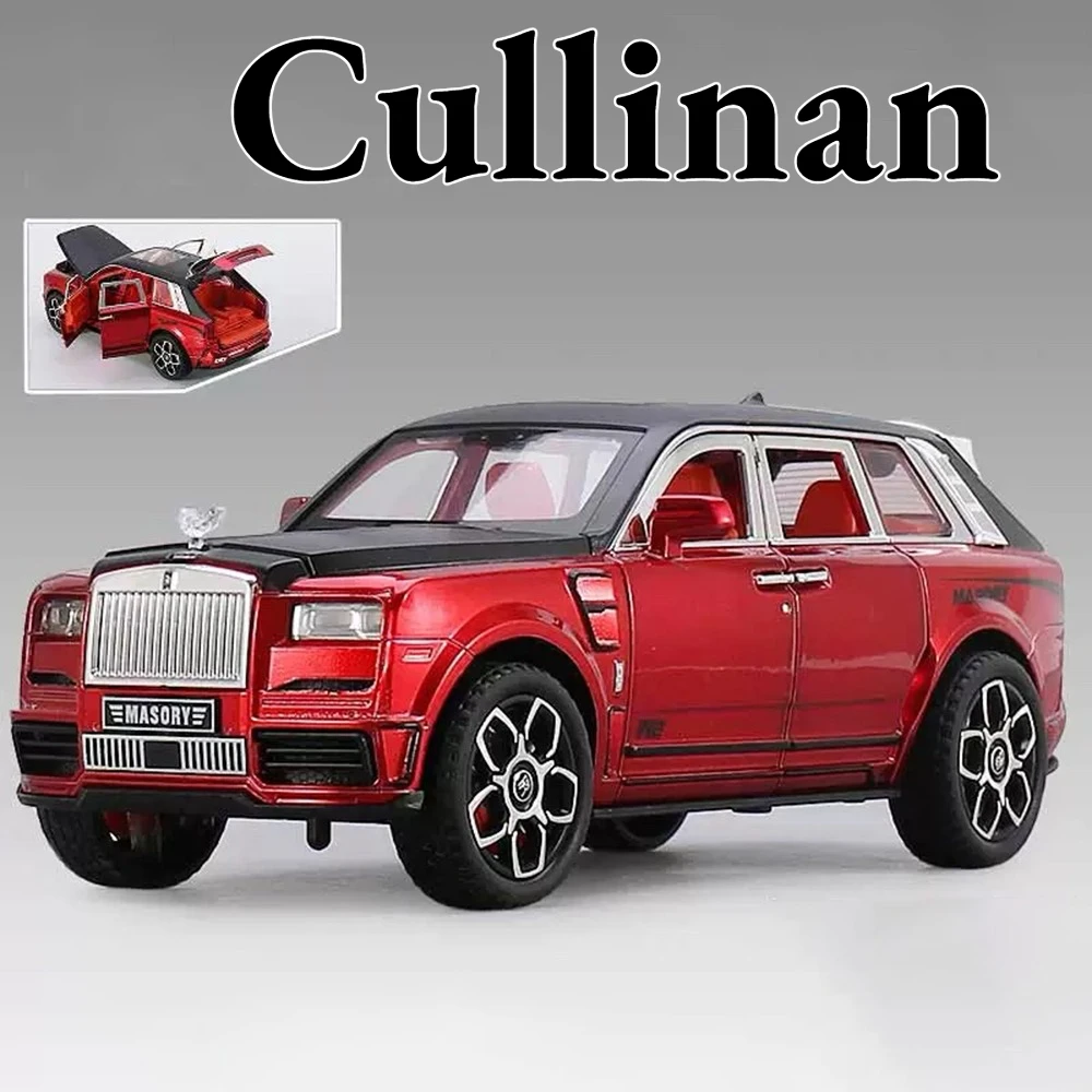 

1:24 Rolls Royce Cullinan Masory Phantom Модель автомобиля Игрушечный сплав Кузов Литой под давлением Металлические модели внедорожника Моделирование Звук Свет Подарки для детей