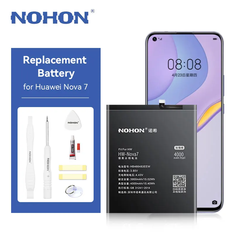 NOHON Battery for Huawei Nova 7 7SE 7Pro Honor 30 30S 30Pro 30Pro Plus Huawei P40 Lite HB466483EEW Battery Replacement for Nova