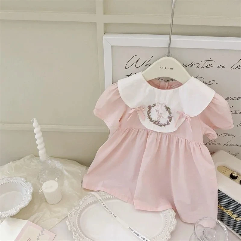 

Платья принцессы на день рождения, детская одежда, летнее платье в стиле Лолиты для маленьких девочек, милое детское хлопковое платье с вышивкой для девочек