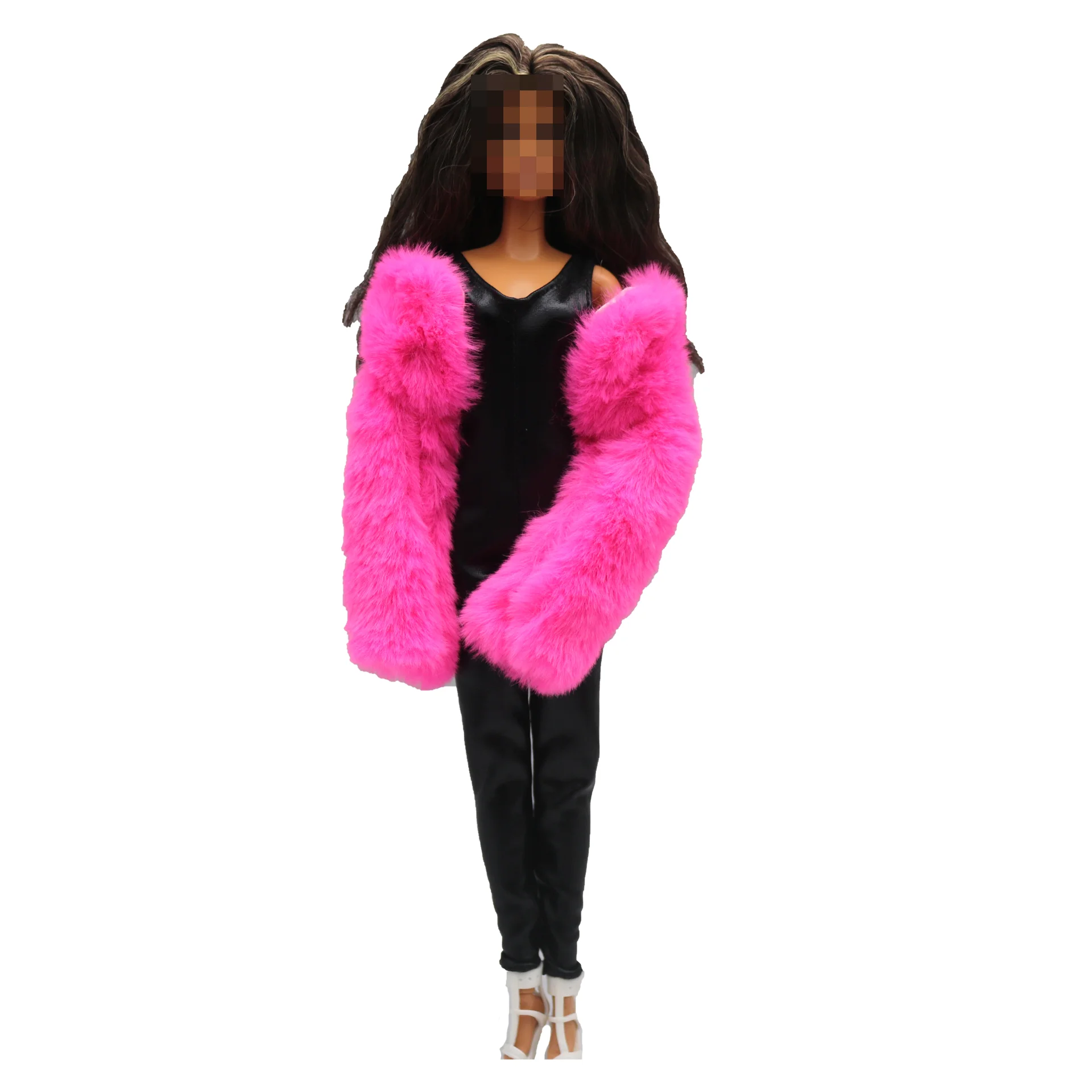 New 30cm 1/6 Luxury Comfort Material Soft Short Fur Coat Accessories Clothes for Barbies Doll