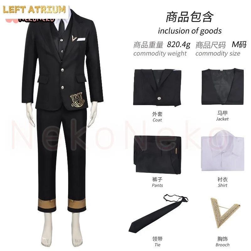 Anime Agents of the Four Seasons: Dance of Spring Itecho Kangetsu Cosplay Costume Wig Black Suits Outfit Halloween Gifts view 5