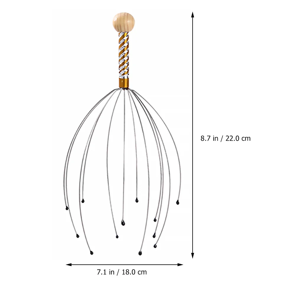 6 قطعة أدوات مدلك العضلات الصلب الأساسية مقبض خشبي يده العلاجية فروة الرأس رئيس مدلك تدليك كامل الجسم الرقبة الكتفين #5