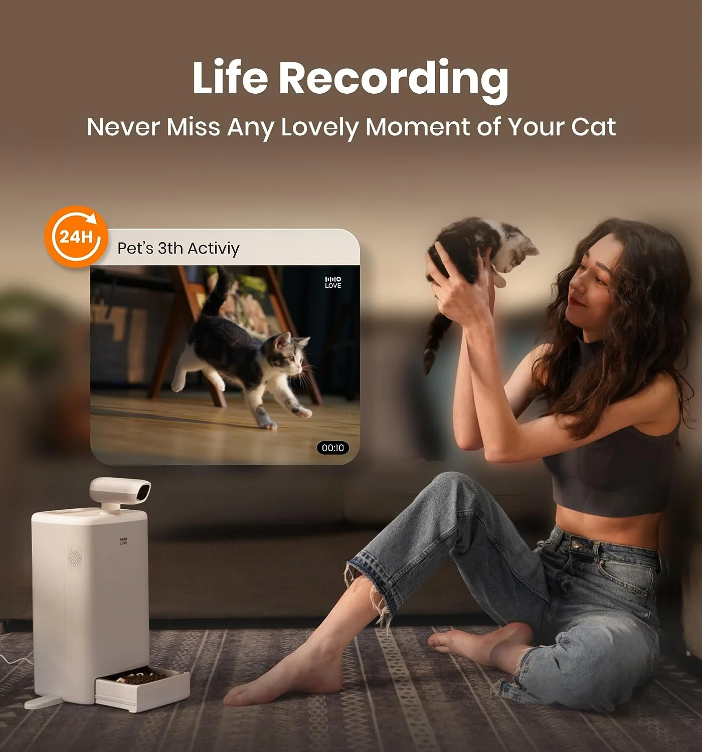 1080P HD Camera Automatic Pet Feeder Application Control Remote Intelligent Pet Food Dispenser