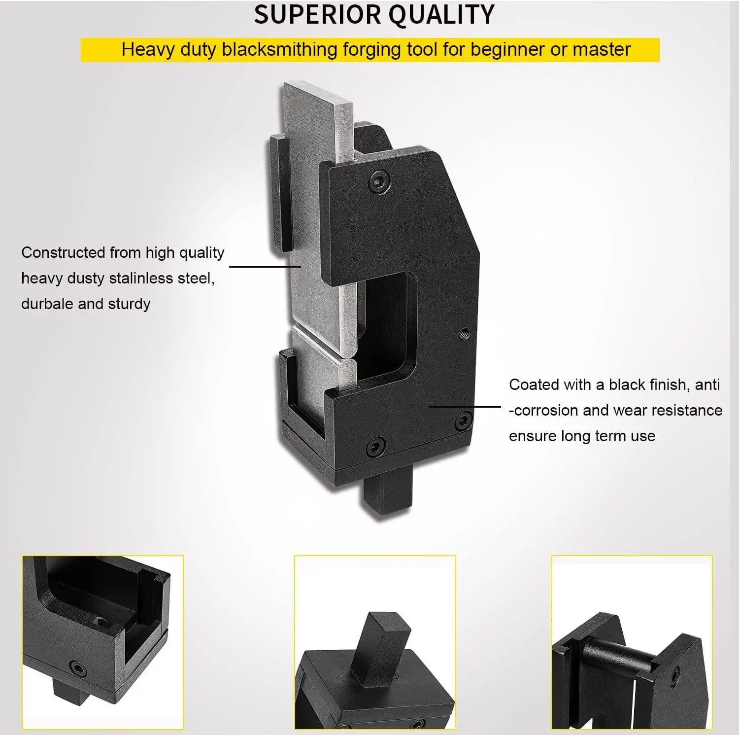 TM Blacksmith G2 Guillotine Tool Blacksmith Slash Fullering Tool with Flat Dies for Round or Square Shoulders Leaves Cat Tails