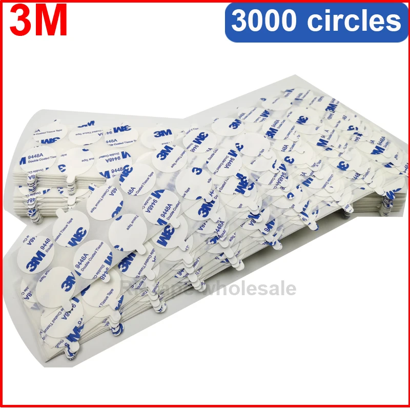 customize size 9448 white circle, 20circles/sheet, diameter=24.5mm with remove Tab 3000 circles (150 sheets) 3M, (20mm optional)