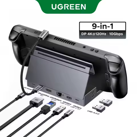 UGREEN DP Steam Deck Docking Station 10Gbps USB-C to 4K120Hz DisplayPort Gigabit PD100W TF/SD for PC iPad Rog Ally/X Legion Go
