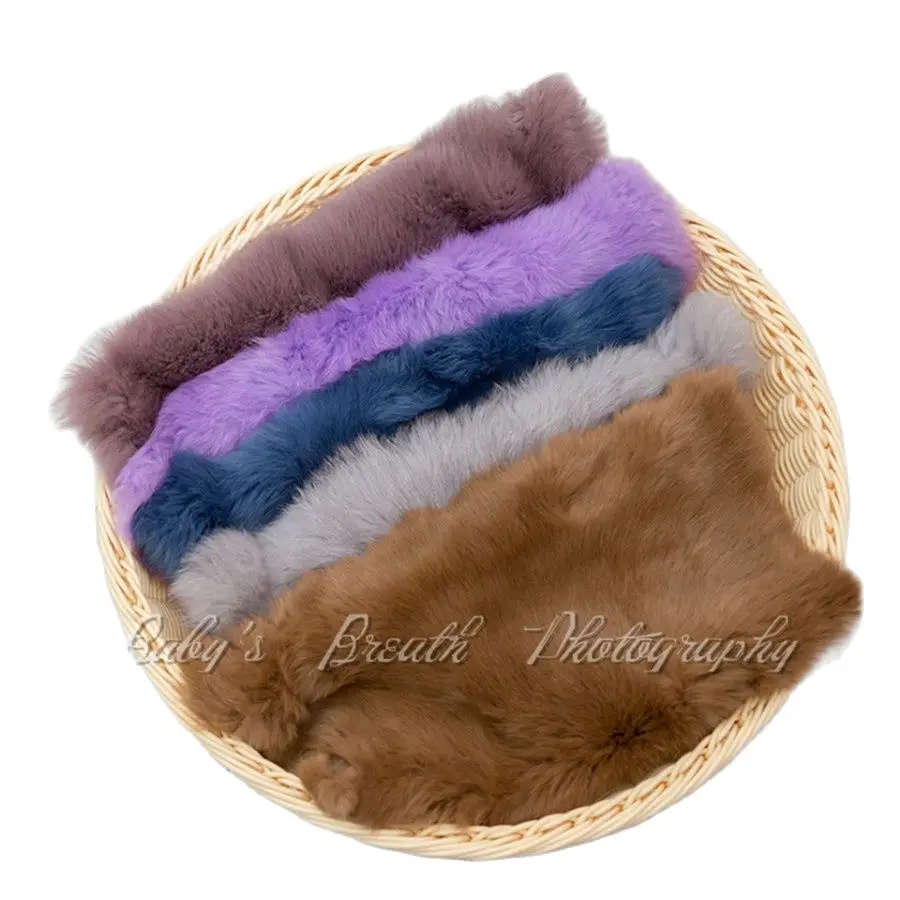 Faux Animal Fur Rabbit Fur Basket Stuffer Newborn Photography Props Baby Props