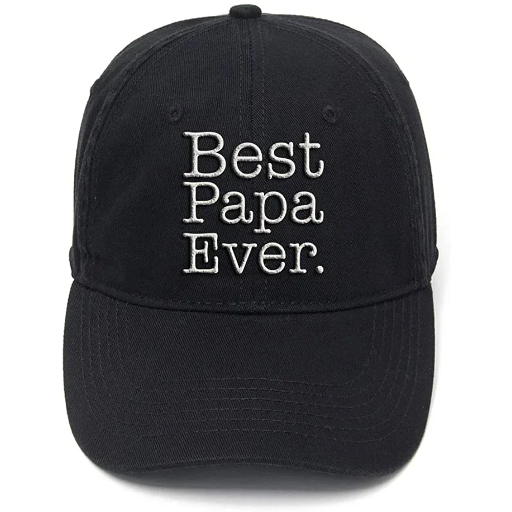 

Lyprerazy Papa Gifts Best Papa Ever Washed Cotton Регулируемая мужская и женская бейсболка унисекс в стиле хип-хоп с флоковым принтом